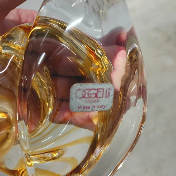 Elegant Italian Glass Snail Sculpture - Gold and Clear - Picture 3 of 16